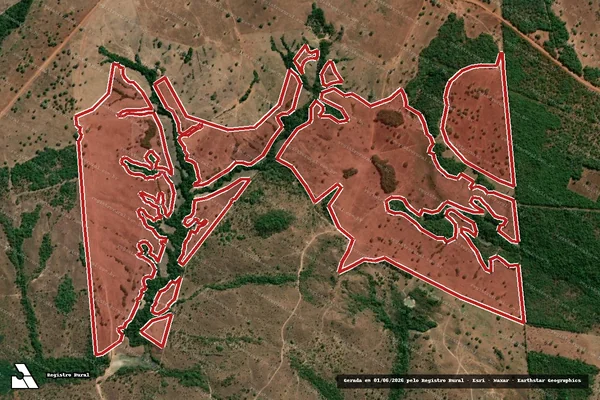 Imagem de satélite — Embargo IBAMA — Infração da Flora — Chapada De Areia/TO