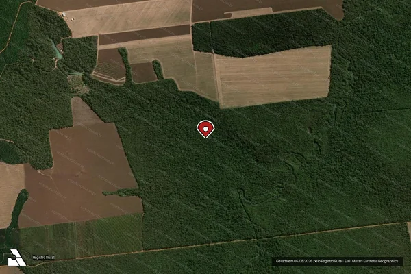 Imagem de satélite de Infração Ambiental em Vera - MT (marcador da localização)