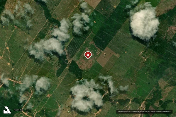 Imagem de satélite de Infração Ambiental em Porto Velho - RO (marcador da localização)