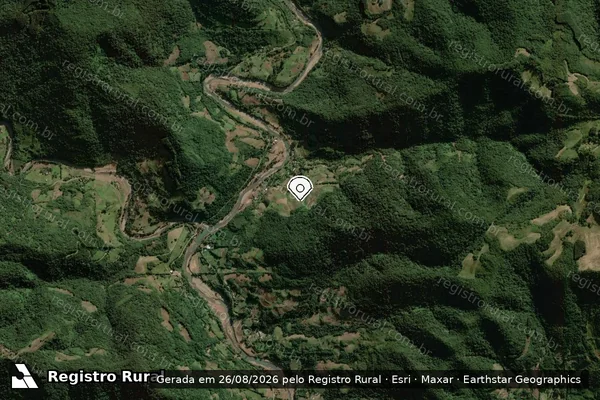 Imagem de satélite de Infração Ambiental em Sinimbu - RS (marcador da localização)