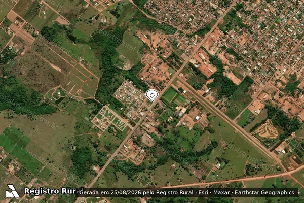 Imagem de satélite de Infração Ambiental em Espigão D'Oeste - RO (marcador da localização)