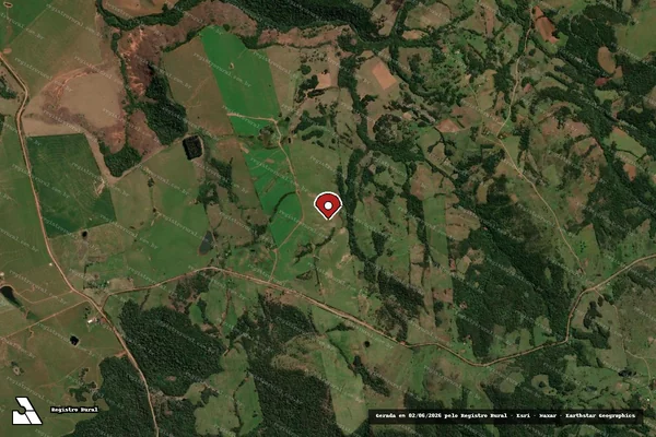 Imagem de satélite de Infração da Flora em São Francisco de Assis - RS (marcador da localização)