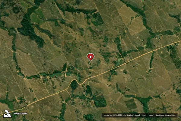 Imagem de satélite de Infração da Flora em Buritis - RO (marcador da localização)