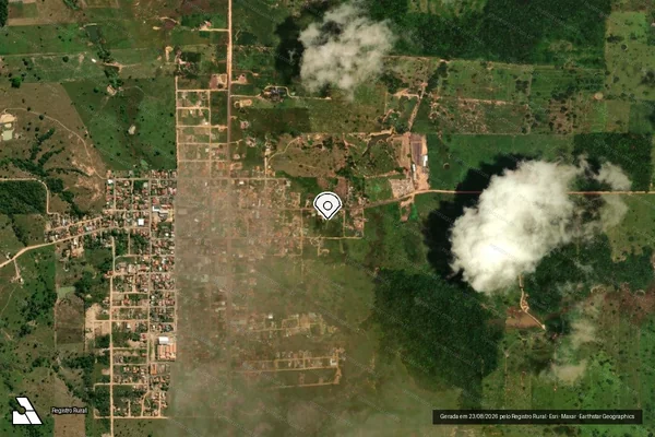 Imagem de satélite de Infração Ambiental em Novo Horizonte do Oeste - RO (marcador da localização)