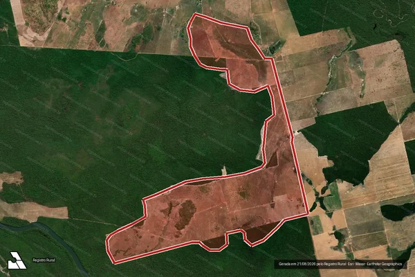 Imagem de satélite de Infração Ambiental em Vila Rica - MT