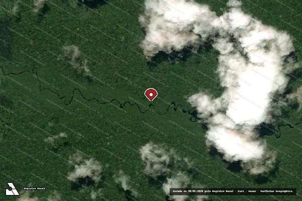 Imagem de satélite de Infração da Flora em Portel - PA (marcador da localização)
