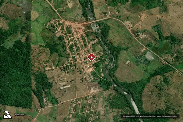 Imagem de satélite de Infração Ambiental em Pacajá - PA (marcador da localização)