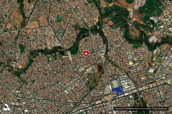 Imagem de satélite — Embargo IBAMA — Infração Ambiental - Goiânia/GO
