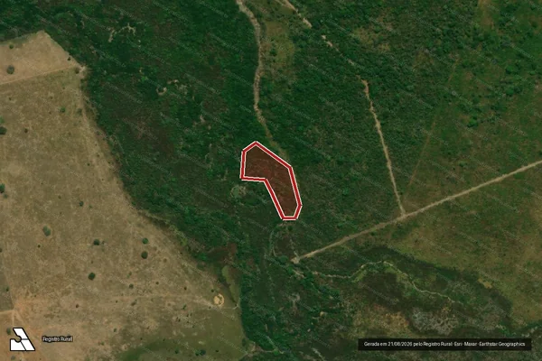 Imagem de satélite de Infração Ambiental em Vila Rica - MT