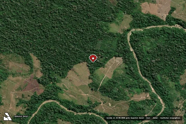 Imagem de satélite de Infração da Flora em Sena Madureira - AC (marcador da localização)