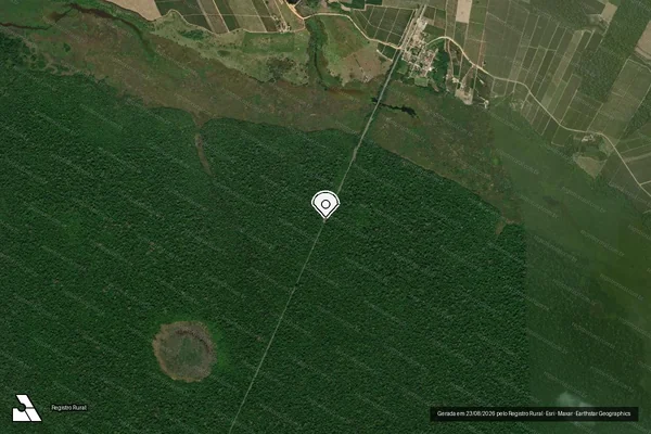 Imagem de satélite de Infração Ambiental em Sooretama - ES (marcador da localização)