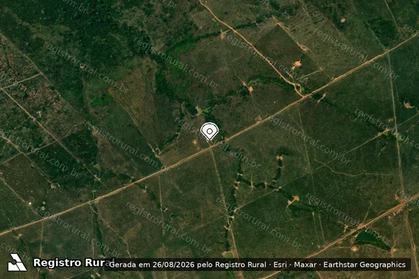 Imagem de satélite de Infração da Flora em Lábrea - AM (marcador da localização)