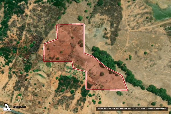 Imagem de satélite — Embargo IBAMA — Infração Ambiental - Coremas/PB