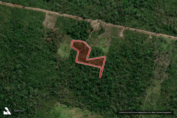 Imagem de satélite de Infração da Flora em Sapucaia - PA