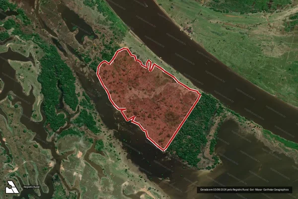 Imagem de satélite — Embargo IBAMA — Infração da Flora - Autazes/AM