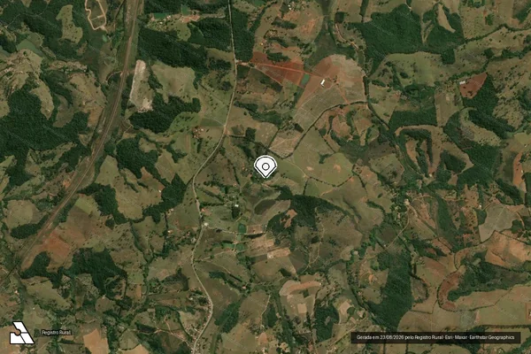 Imagem de satélite de Infração Ambiental em Entre Rios de Minas - MG (marcador da localização)