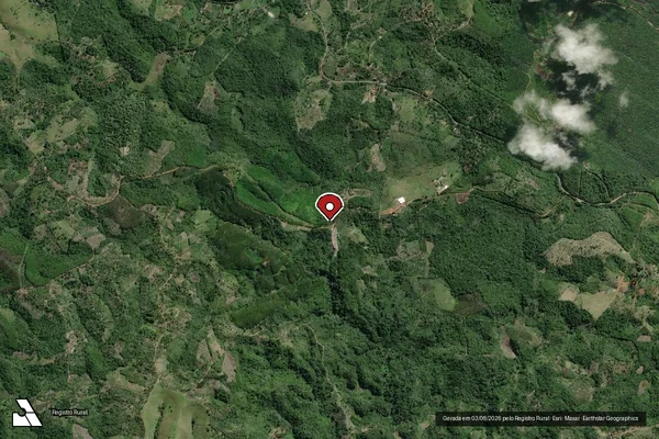 Imagem de satélite de Infração Ambiental em Valença - BA (marcador da localização)