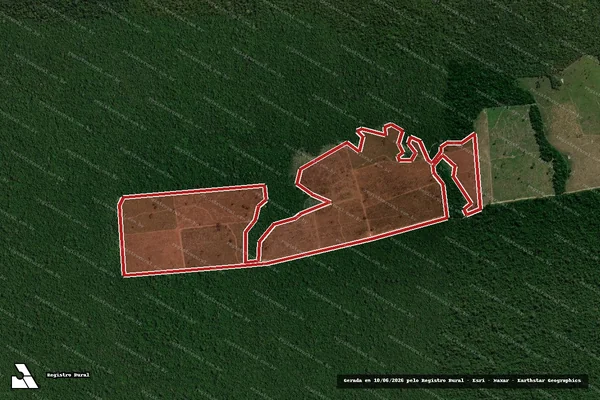 Imagem de satélite — Embargo IBAMA — Infração da Flora - Nova Bandeirantes/MT