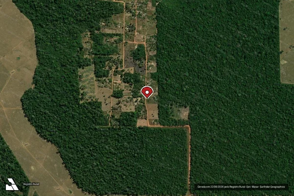 Imagem de satélite de Infração Ambiental em Porto Velho - RO (marcador da localização)