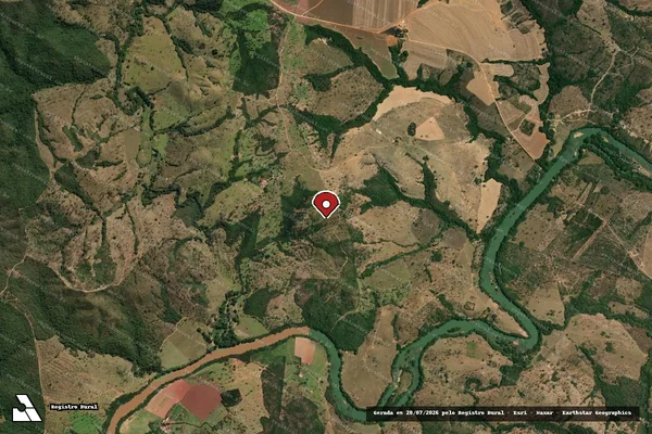 Imagem de satélite de Infração Ambiental em Davinópolis - GO (marcador da localização)