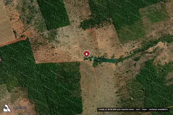 Imagem de satélite de Infração da Flora em Confresa - MT (marcador da localização)