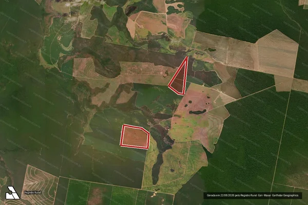 Imagem de satélite de Infração Ambiental em Ribeirão Cascalheira - MT