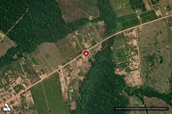 Imagem de satélite de Infração Ambiental em Manicoré - AM (marcador da localização)