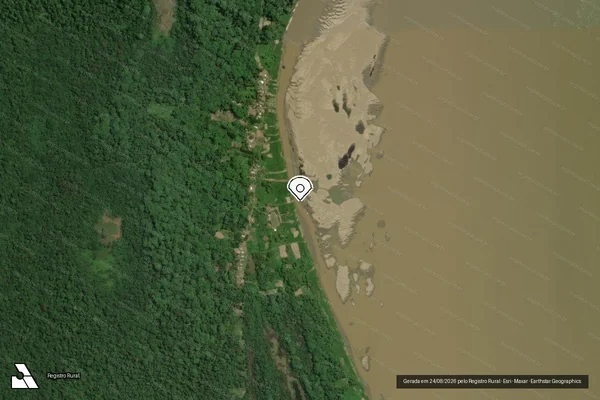 Imagem de satélite de Infração de Licenciamento(Não Classificada-Móvel) em Humaitá - AM (marcador da localização)