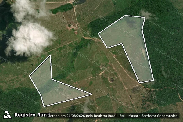 Imagem de satélite de Desmatamento em Placas - PA