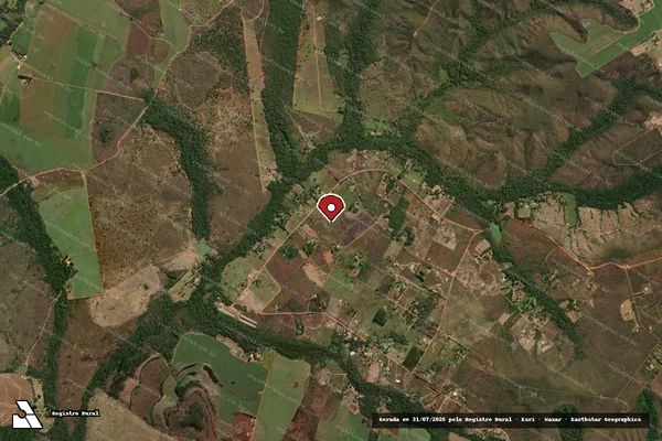 Imagem de satélite de Infração da Flora em Brasília - DF (marcador da localização)