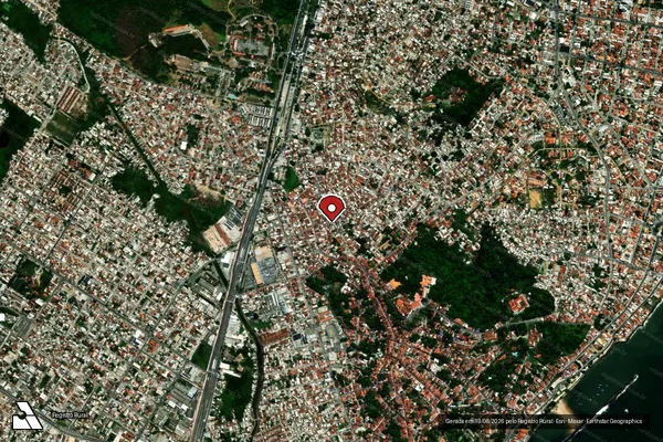Imagem de satélite de Infração Ambiental em Olinda - PE (marcador da localização)