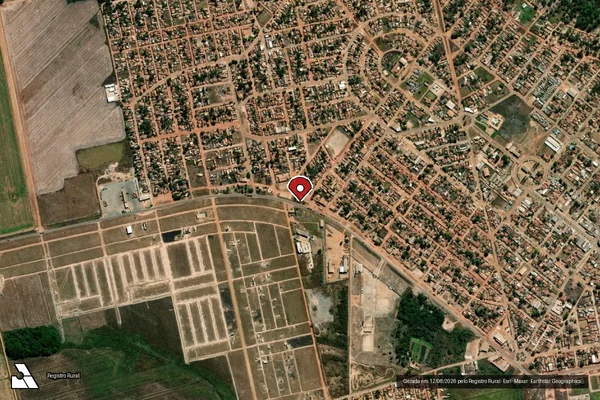Imagem de satélite de Infração Ambiental em Santana do Araguaia - PA (marcador da localização)