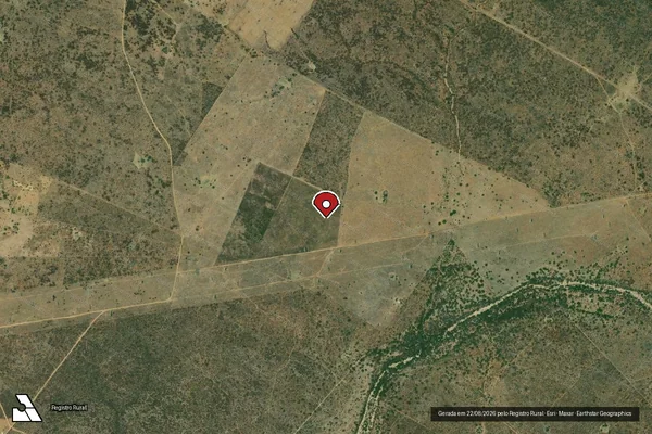 Imagem de satélite de Infração da Flora em Canapi - AL (marcador da localização)