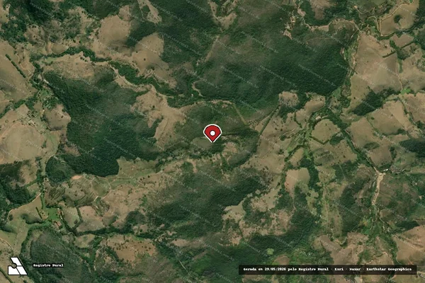 Imagem de satélite de Infração Ambiental em São José do Vale do Rio Preto - RJ (marcador da localização)
