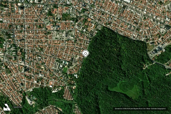 Imagem de satélite de Infração Ambiental em João Pessoa - PB (marcador da localização)