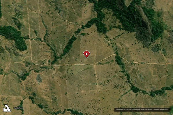 Imagem de satélite de Infração Ambiental em Campo Novo de Rondônia - RO (marcador da localização)