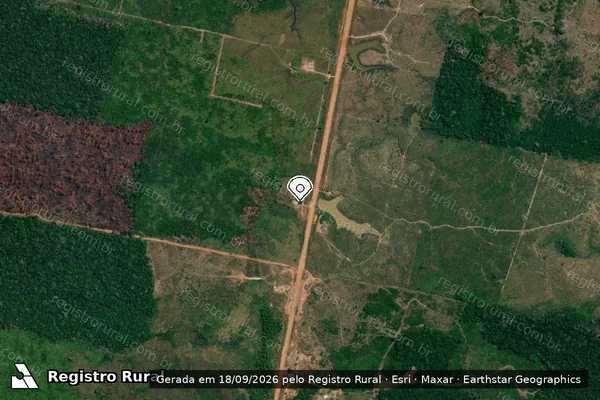 Imagem de satélite — Embargo IBAMA — Infração da Flora - Humaitá/AM