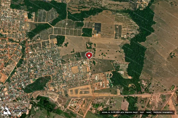 Imagem de satélite de Infração da Flora em Juara - MT (marcador da localização)