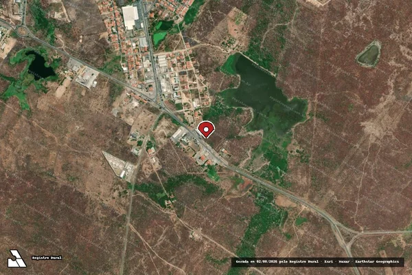 Imagem de satélite de Infração Ambiental em Sobral - CE (marcador da localização)