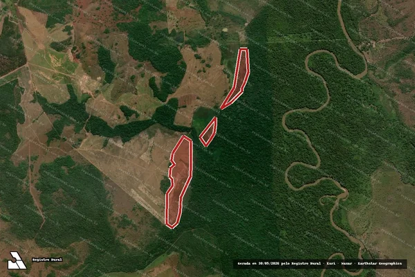 Imagem de satélite — Embargo IBAMA — Infração da Flora — Araguacema/TO