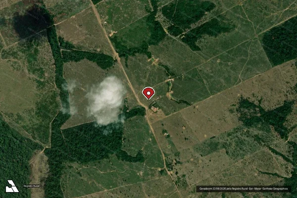 Imagem de satélite de Infração Ambiental em Manicoré - AM (marcador da localização)