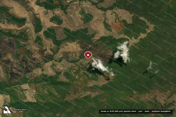 Imagem de satélite de Infração Ambiental em São José do Barreiro - SP (marcador da localização)