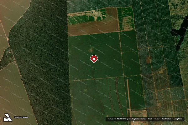 Imagem de satélite de Infração Ambiental em Nova Maringá - MT (marcador da localização)