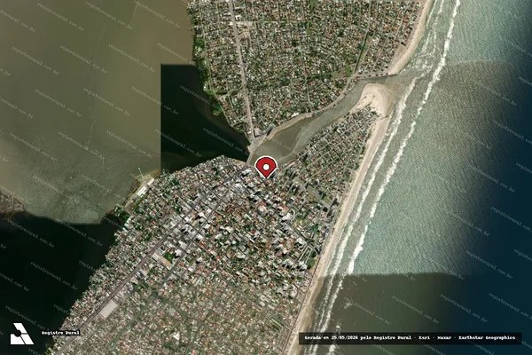 Imagem de satélite de Infração referente a Qualidade Ambiental em Imbé - RS (marcador da localização)