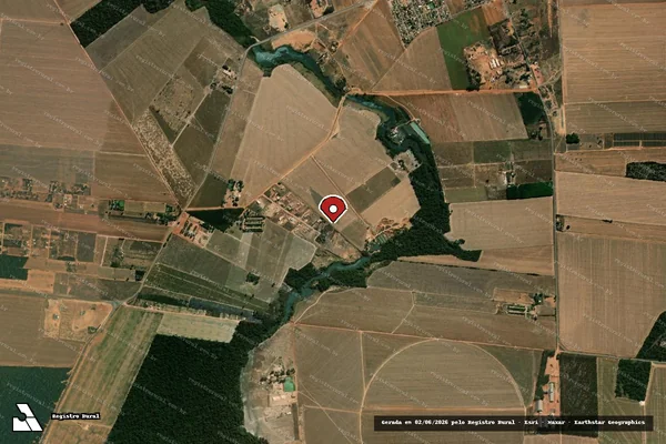 Imagem de satélite de Infração da Flora em Vera - MT (marcador da localização)