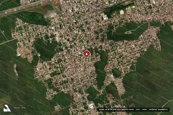 Imagem de satélite de Infração Ambiental em Corumbá - MS (marcador da localização)