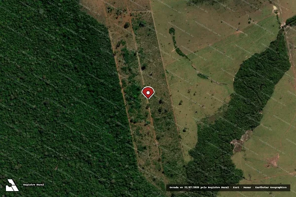 Imagem de satélite de Infração da Flora em Aripuanã - MT (marcador da localização)