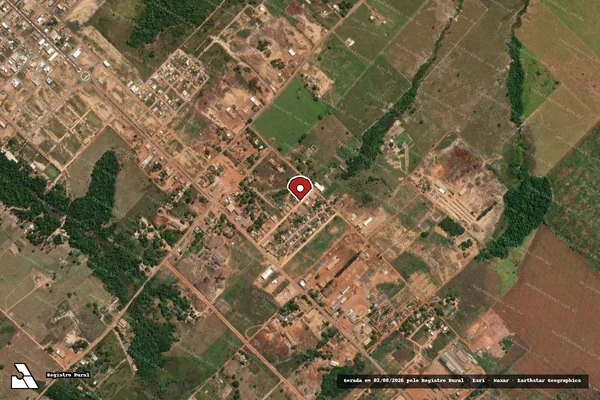 Imagem de satélite de Infração Ambiental em Sinop - MT (marcador da localização)