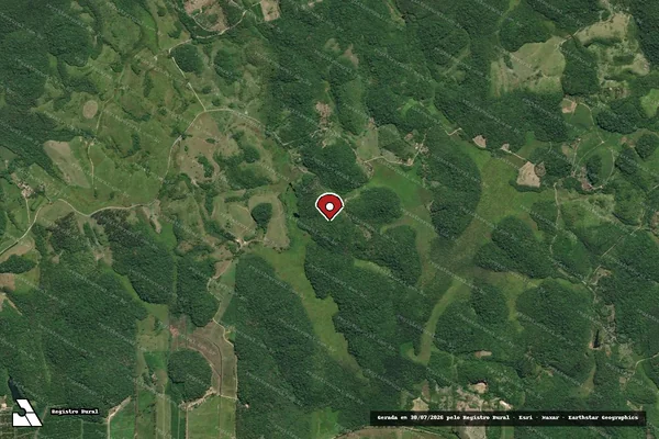 Imagem de satélite de Infração da Flora em Registro - SP (marcador da localização)