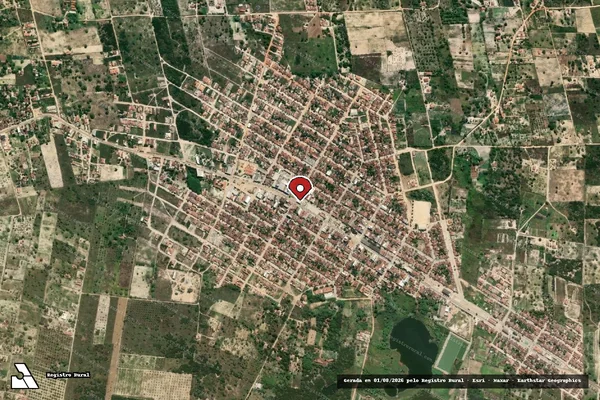 Imagem de satélite de Infração Ambiental em Lagoa Nova - RN (marcador da localização)
